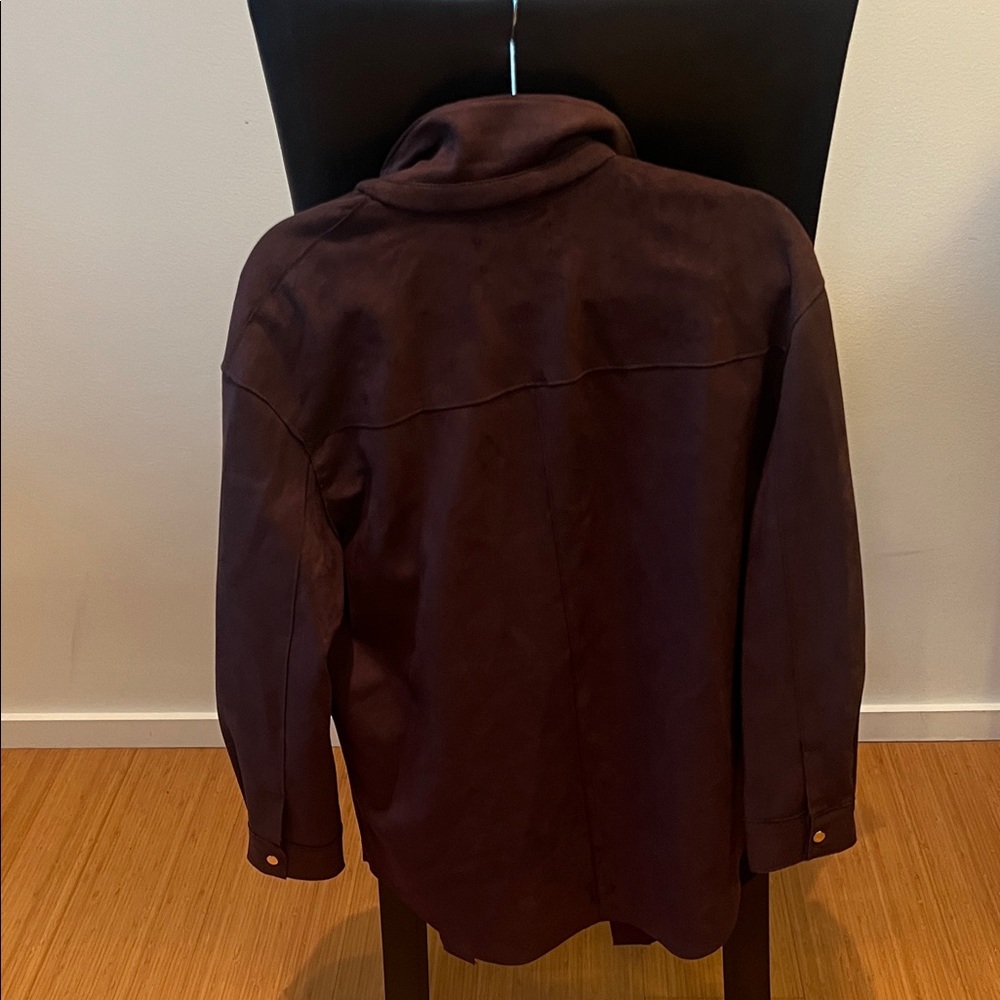 Truth Dark Brown Suede Button-Up Shirt - Picture 4 of 4